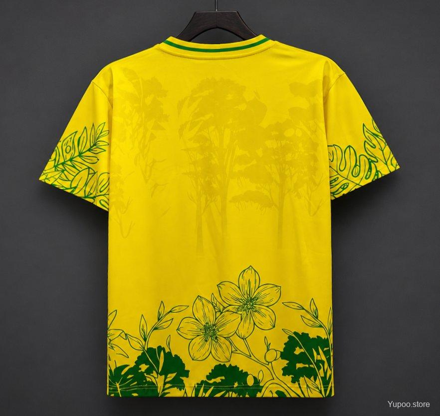 2026 Brazil Yellow Green Special Edition Floral Jersey - Image 2